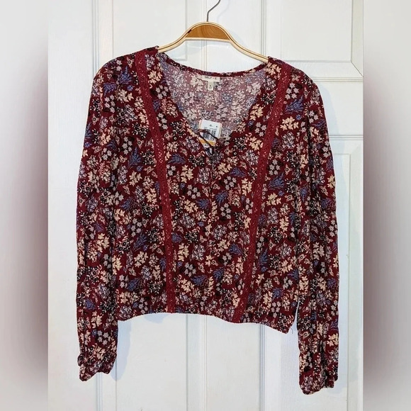 Self❤️E Ladies Top Size‎ S/L Long Sleeves Floral Boho NWT - Picture 2 of 8